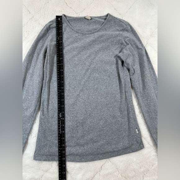 Get France women’s long sleeve gray stretch athletic casual shirt Large L - Picture 2 of 5